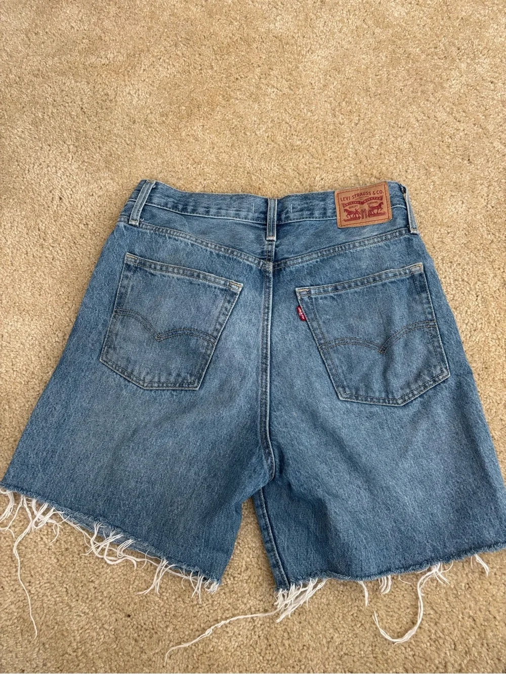 Levi's Distressed 94 Baggy Style Blue Denim Women's Shorts